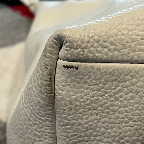 Joy Mangano Clothes It All White Textured Leather Top Handle zip Closure Purse - Picture 9 of 16